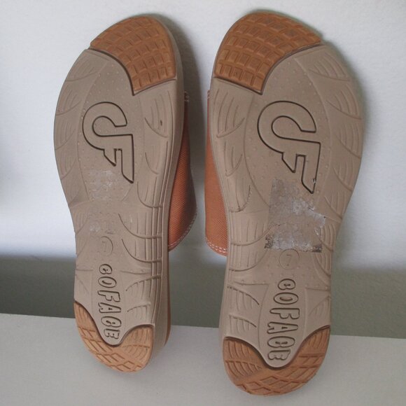 Coface Womens Tan Slide Dual Strap Sandal - Size 7M - Picture 8 of 8